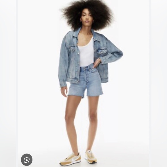 Denim Forum Pants - Denim Forum The Yoko Mid-thigh Denim Short Size 28